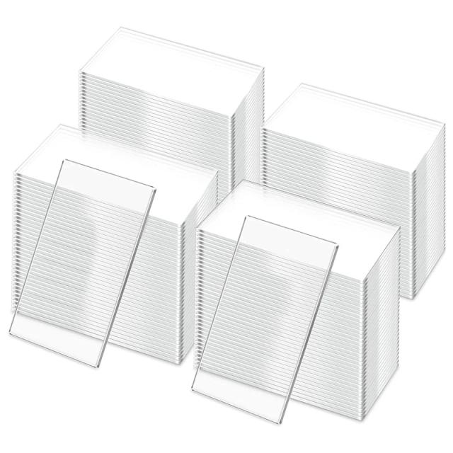Cartões de Lugar Acrílicos Transparentes para Casamento - 50 Peças Retangulares em Branco para Nomes de Convidados e Sinais de Assento