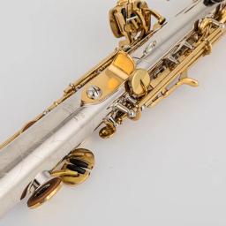 Jupiter-JSS1100SG Saxofone soprano com estojo, bocal, ligadura, palhetas, pescoço, chave de ouro, sax, prata - Image 5