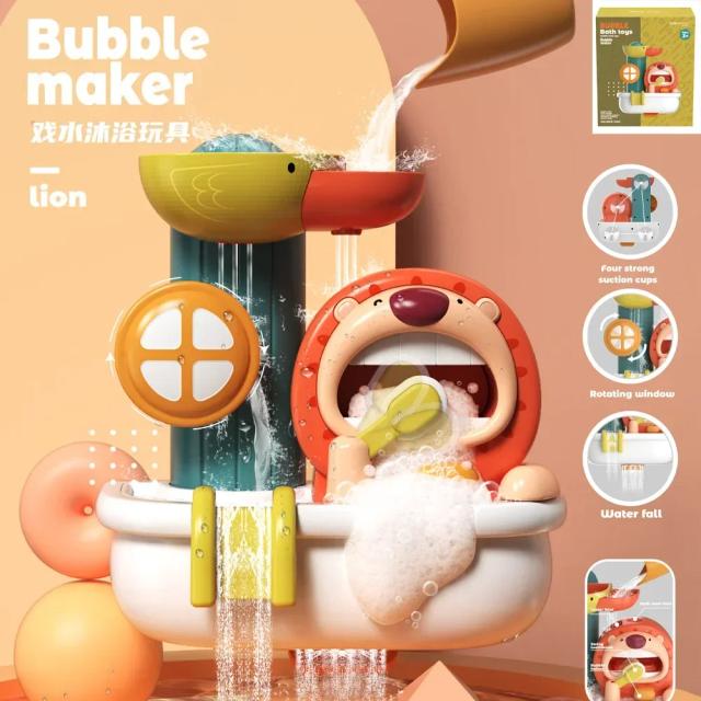 Brinquedo de Banho Leão Borbulhante - Spray de Água Divertido para Bebês