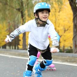 Conjunto Protetor de Joelheiras e Cotovelo para Crianças, Protetor de Capacete, Patinação, Esqui, Ciclismo Juvenil, Esportes, 7 peças - Image 5