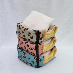 Cama de ratos para animais de estimação fechada, ninho aconchegante de inverno, casa caverna pequena e fechada para cobaias e ouriços, cama confortável e quente - Image 2
