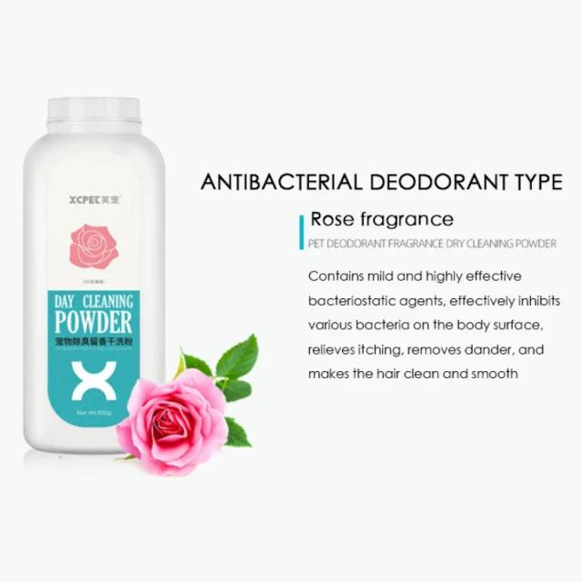 Shampoo e Pó Antibacteriano Natural para Limpeza a Seco de Gatos e Cachorros - 300g