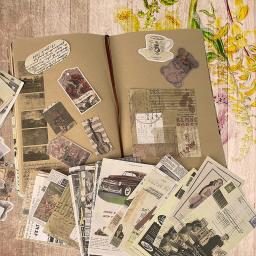 200 pçs do vintage scrapbook papéis suprimentos pacote material de papel diy retro washi adesivos para arte artesanato caderno álbum diário envelope - Image 5