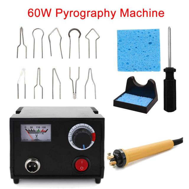Máquina de Pirografia com Queimador Ajustável para Madeira e Cabaça - Conjunto Completo de Ferramentas para Artesanato
