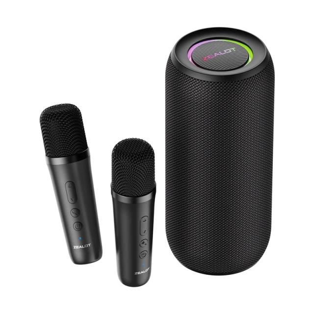 ZEALOT S69M Máquina de Karaokê Portátil Bluetooth 5.3 Sistema de Som com Microfones Sem Fio