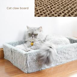 Cama de dormir para gato com papelão ondulado, duas peças, almofada para brincar em qualquer lugar - Image 1