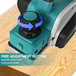 Sem fio recarregável elétrica mão plaina, Handheld Home DIY ferramenta de corte de madeira, Woodworking Power Planer, Makita 18V bateria - Image 3