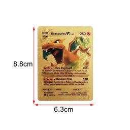 Cartas Pokémon Rainbow para Crianças, Ouro, Prata, Vmax, Coleção de Cartas GX, Treinador de Batalha, Espanhol, Inglês, Francês, Presentes de Natal - Image 5