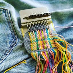 Pequeno tear de madeira para DIY Mini Vestuário Máquina de costura, tipo Speedweve, Weave Textile Tool, Jeans, roupas faz costura, consertando ferramentas - Image 1