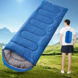 Saco de dormir envelope ultraleve com saco de compressão, bolsa de viagem portátil, colchão respirável e confortável, 3 estações - Image 2