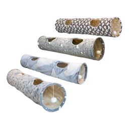Túnel de gato dobrável Tubo com bola, cama de gatos luminosa, brinquedo longo, treinamento Puzzle, exercício Coelhos - Image 5