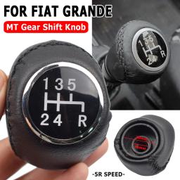 5 / 6 velocidades botão de mudança do carro shfiter alavanca handebol coberto couro para fiat grande punto evo punto 2012 acessórios estilo do carro - Image 3