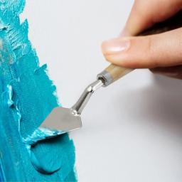2 pçs raspador faca cortador paleta mistura de óleo pintor ferramenta pintura pigmento textura artista raspador cortador espátula pintor ferramentas pintura - Image 2