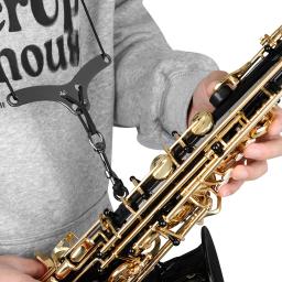 Saxofone neckband alça de ombro de couro soprano alto tenor sax universal neckband fecho de metal saxofone acessórios peças - Image 6