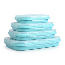 Dobrável Silicone Food Container, Portátil Bento Containers, Lancheira, Microware, Casa, Cozinha, Exterior, Armazenamento, 4 Tamanhos - Image 6