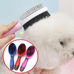Escova dupla face para cães e gatos, Pente de massagem para cães, Removedor de pêlos, Pentes de abertura de nó de cabelo - Image 1