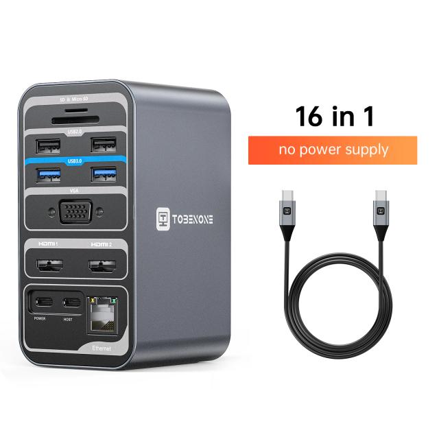 Dual Monitor Docking Station, USB C, HDMI, DP, USB 3.0, Porta de Rede Gigabit, SD, TF, Audio HUB para Windows, MacOS Laptop