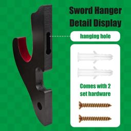 Espada de montagem na parede 2/conjunto 1-camada acolchoado gancho katana titular ajustável expositor cabide para samurai espada tanto - Image 5