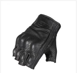 Luvas de motocicleta de meio dedo respiráveis para homens e mulheres, pele de carneiro confortável, luvas protetoras para andar de bicicleta elétrica - Image 2