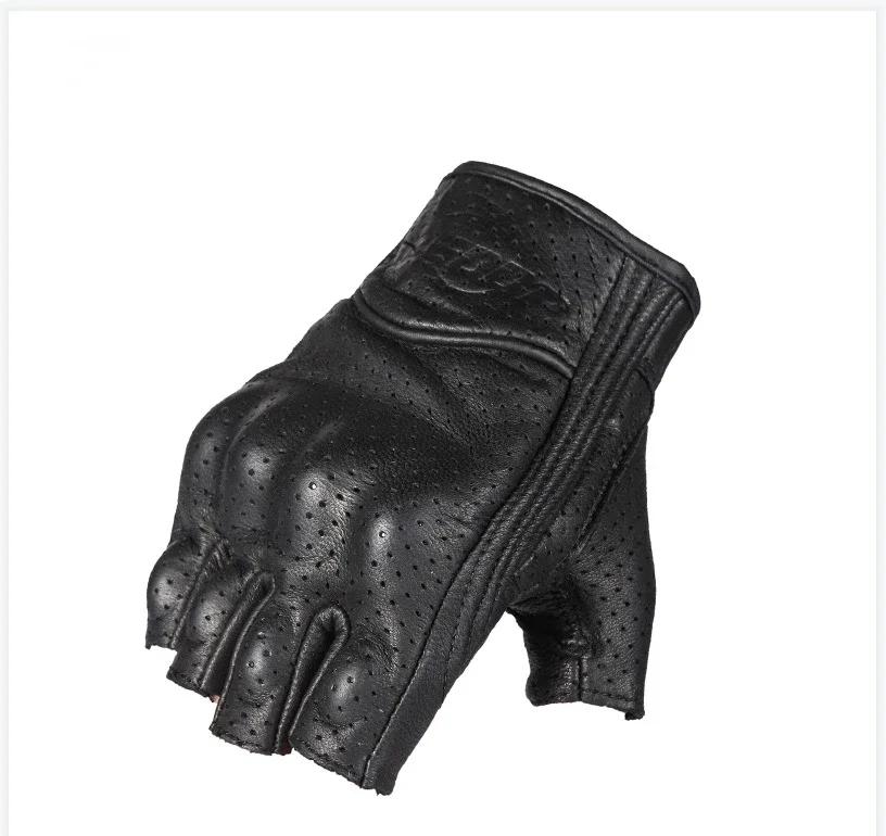 Luvas de motocicleta de meio dedo respiráveis para homens e mulheres, pele de carneiro confortável, luvas protetoras para andar de bicicleta elétrica - Image 1