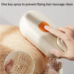 Rotatable Spray Massagem Escova para Pet, 3 em 1, Um Botão, Spray de vapor, Dobrável, Flutuante, Banho, Depilação, Pente - Image 2