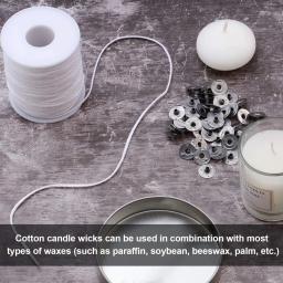 Kit de fabricação de velas para aromaterapia, castiçal, pavio de algodão, sem fumaça, cilíndrico, fio, DIY, vela Maker, 61m, 100pcs - Image 3