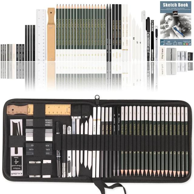 Conjunto Profissional de Lápis de Cor com 12/54/145 Peças para Desenho e Esboço - Kit Completo de Ferramentas de Arte