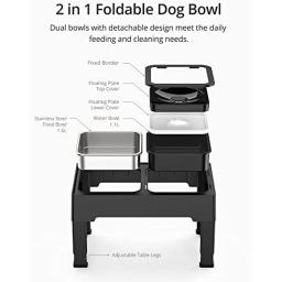 Tigela de cachorro elevada ajustável, alimentador lento, tigela de água, sem derramamento para cães pequenos, médios e grandes - Image 3