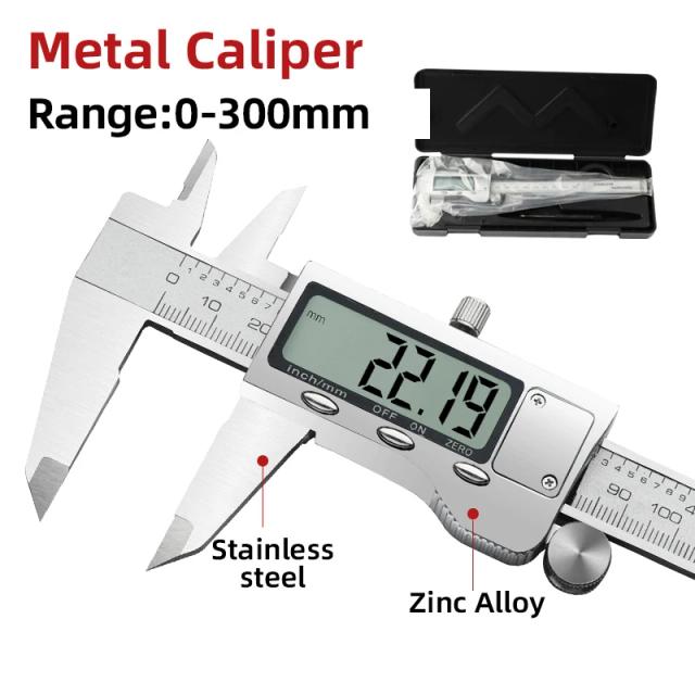 Caliper de metal digital, Profissional Vernier Caliber, Ferramentas de medição, Carpintaria, Medidor grosso, Profundidade, Régua eletrônica