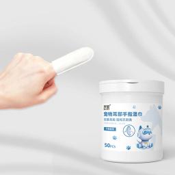 Descartáveis Ear Finger Wipes para Pet, Soft Tear Stain Remover, Dog and Cat Eye Pads, Puppy Wax Remover, Grooming Supplies, 50PCs - Image 4