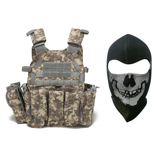 Colete Tático Camuflado Fantasma de Call of Duty MWII com Equipamento Militar do Exército para Caça e Tiro 2022