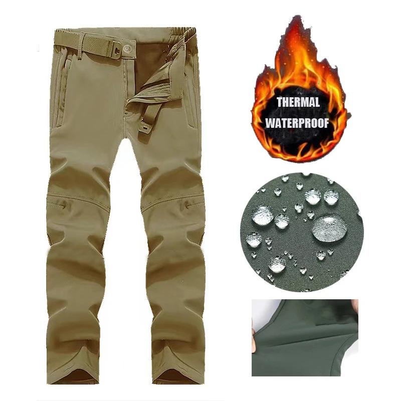 Homens à prova dwaterproof água tático softshell calças de acampamento caminhadas escalada trekking pesca caça velo inverno ao ar livre jaquetas - Image 1