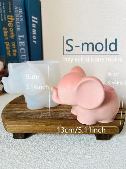 Silicone Elefante Vaso, Molde De Gesso, Vaso Suculento, Bastão De Aroma De Concreto, Embarcações, Porta-canetas, Plantadores, Bonito - Image 3