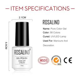ROSALIND-Garrafa de vidro clássica para Nail Art Design, Pure Color Nail Gel, Primer Semi Permanente, Top Coat, LED brilhante e lâmpada UV - Image 3