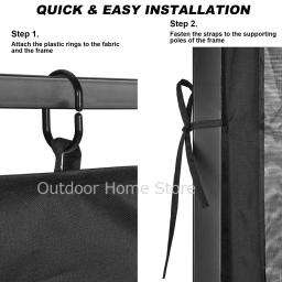 Mosquiteiro de Substituição Universal, Canopy Outdoor Gazebo Tent, Paredes de tela com zíper, 4 painéis, apenas mosquiteiro - Image 6