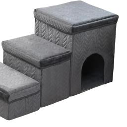 Escada dobrável para cães com camas altas para cães Escada de escalada confortável Resistente ao desgaste Pet durável, 3 escadas para cães - Image 5