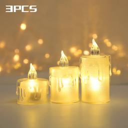 Vela LED eletrônica para decoração, festa de aniversário, celebração, romântico, atmosfera, Natal, ação de graças, Mini Night Light, 3PCs - Image 1