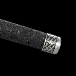 Espadas de batalha de dragão preto chinês lâmina de aço manganês real artesanal tamanho completo pronto para treinamento arma kongfu catana - Image 5