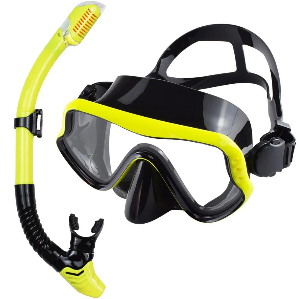 Conjunto de snorkel para adultos, vidro temperado profissional, equipamento de mergulho panorâmico, kit de treinamento de natação - Image 1