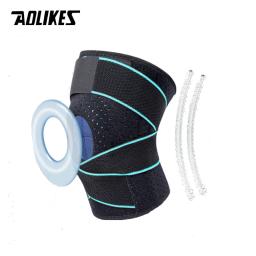 AOLIKES-Quick Dry Suporte Joelho, Coolfit, Quick Dry, Gel De Sílica, 4 Molas Sports KneePad, Patella Joelheiras, Buraco Protetor de Joelho, 1Pc - Image 2