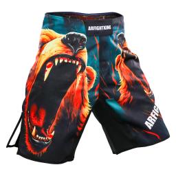 MMA Poliéster Quick Dried Muscle Bear, Artes Marciais Mistas, Treinamento de Boxe, Luta, Jiu-jitsu, XXS-XL, 5 Minute Shorts - Image 3