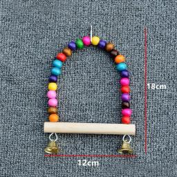 Brinquedo de balanço para pássaros, gaiola de papagaio, poleiro natural com contas de plástico, conjunto de brinquedos para pássaros, brinquedos de treinamento de mastigação, balanço, suprimentos para pássaros - Image 6