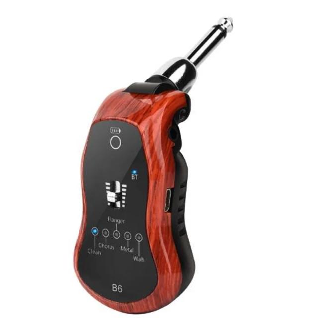 Fone de Ouvido Bluetooth Recarregável com Amplificador e 5 Efeitos para Guitarra Elétrica