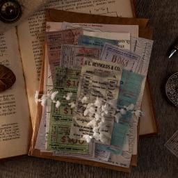 Antique Ticket Memo Pads, Junk Journal Diary Planner Adesivos, Decorativos DIY Craft Adesivos, 50pcs por lote - Image 4