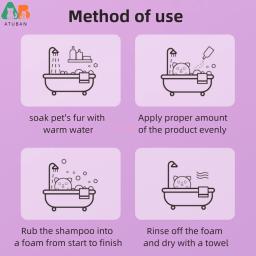 Atuban Dog Shampoo e Condicionador, Shampoo hipoalergênico para cães fedorentos, Shampoo Probiótico Pet para Cães, Lavanda real - Image 4