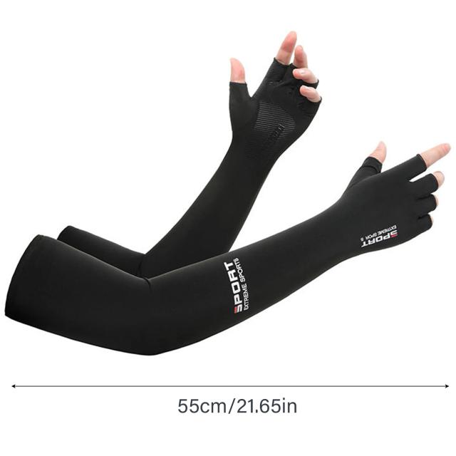 Luvas de Proteção Solar UV em Seda Gelada para Homens e Mulheres - Respirável e Absorvente para Esportes ao Ar Livre