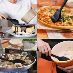 Conjunto De Espátula De Silicone Resistente Ao Calor, Utensílios De Cozinha, Raspadores De Creme De Bolo, Escova De Óleo, Ferramentas De Cozimento De Salada, Produto comestível, 6Pcs - Image 3