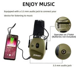 Zohan-protetores auriculares eletrônicos, proteção auditiva, cancelamento de ruído ativo, para a caça, ao ar livre, nr30db - Image 5