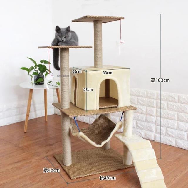Árvore de Gato: Atraente Móvel de Escalada e Arranhador para o Seu Pet em Casa
