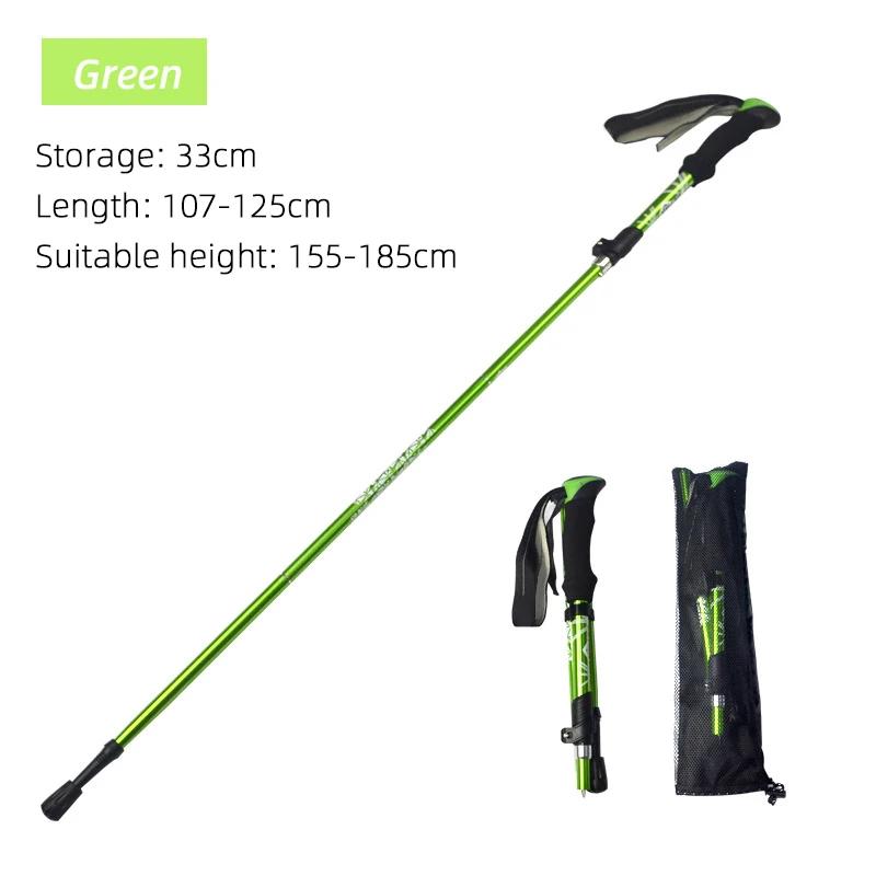Bastão de trekking dobrável para acampamento, 5 seções, portátil, caminhada, para idosos nórdicos, telescópico, fácil de colocar no saco, 1 peça - Image 1